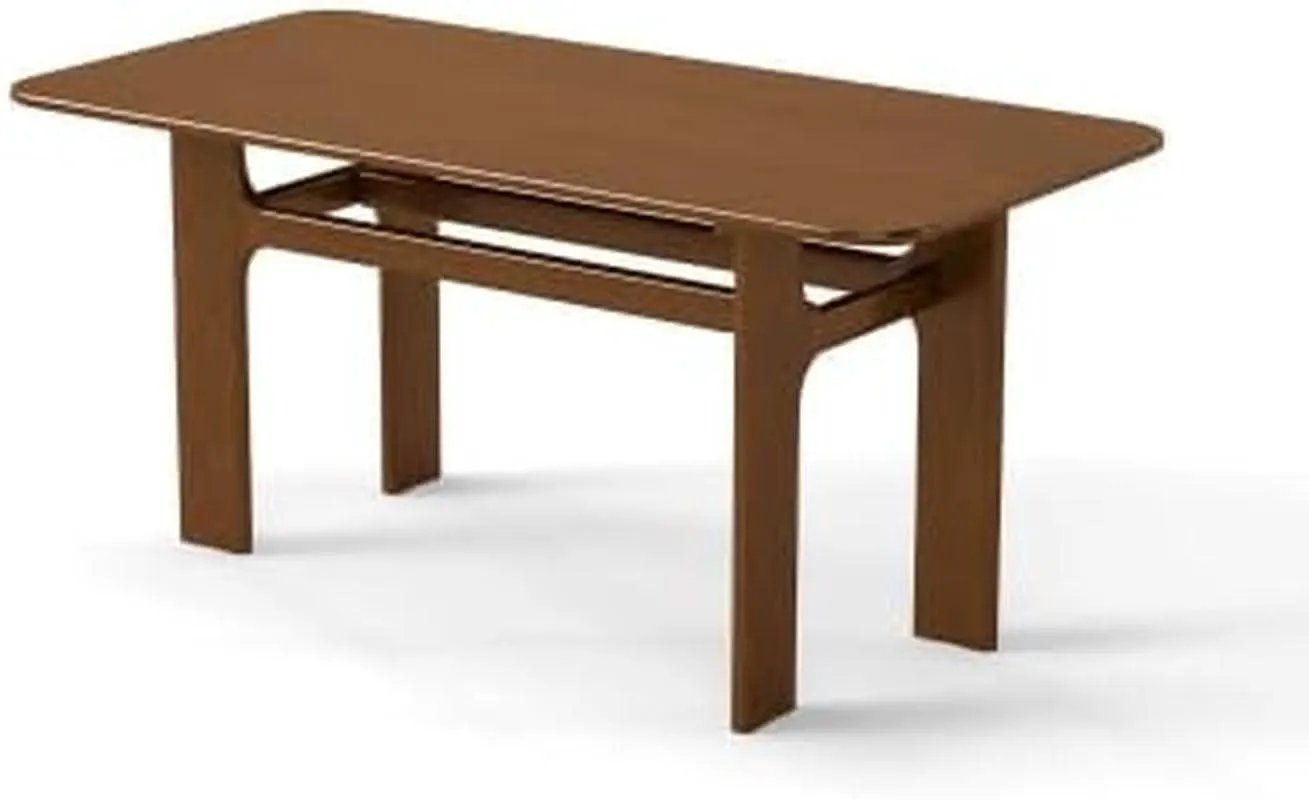 63 Inch Walnut Dining Table With Heavy Duty Legs Farmhouse from PriceLows™