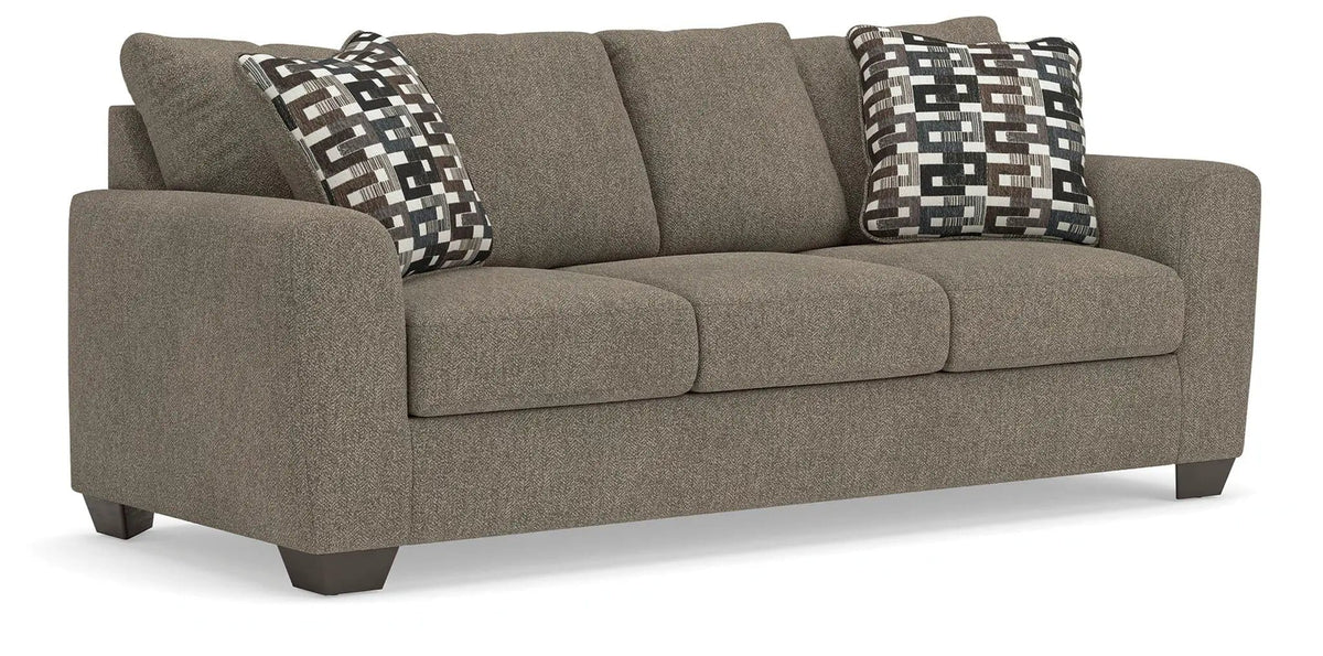 Triston-Peaks Queen Sofa Sleeper | 90 x 38 x 38 in | Steel & Wood | Suede