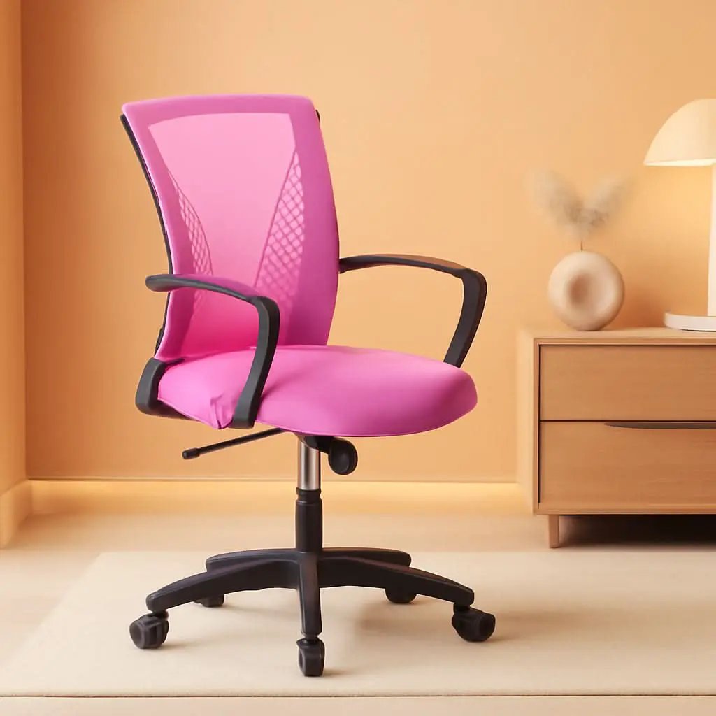 Pink Ergonomic Gaming Chair With Lumbar Support 360 Swivel from PriceLows™
