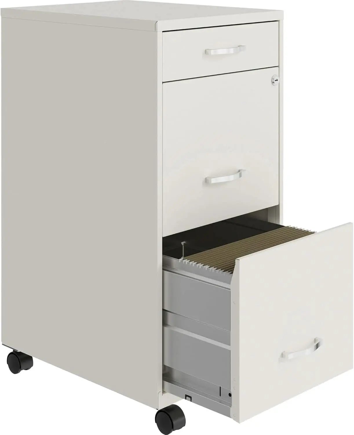 LYS SOHO White Mobile File Cabinet 3 Drawer 26.5x14.3x18 In from PriceLows™