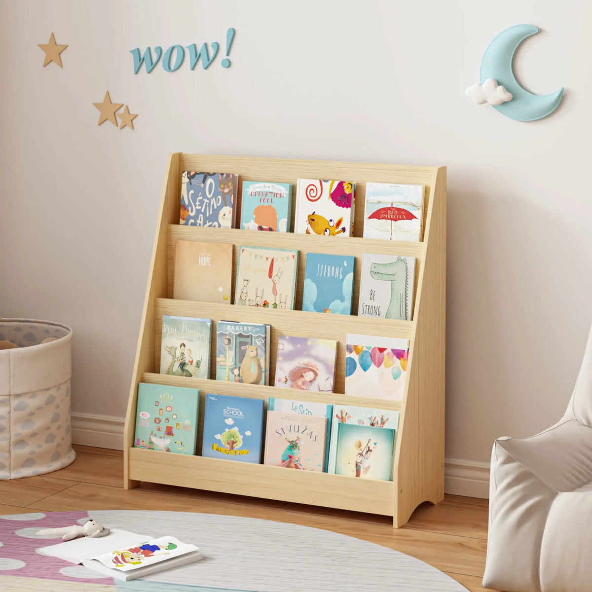 Bookshelf | 4 Tier | Triangular Stability | Toddler Size