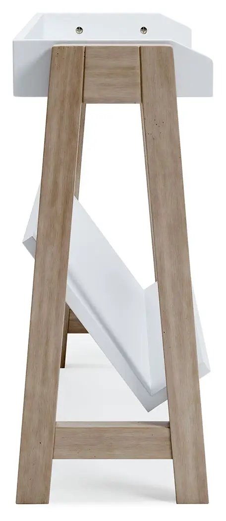 Blariden Small Bookcase | White And Tan | Wood And Engineered Wood | 28.5 Inch Height