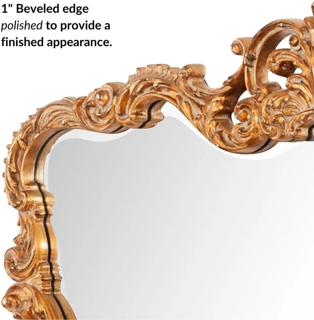 Antiqued Talida 27 X 38 Inch Gold Leaf Wall Mirror from PriceLows™