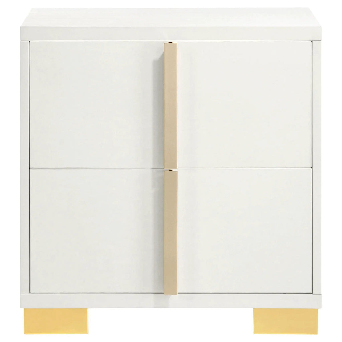 Marceline 2-drawer Nightstand | 21.75 x 16.25 x 22.25 in | Engineered Wood & Metal | White
