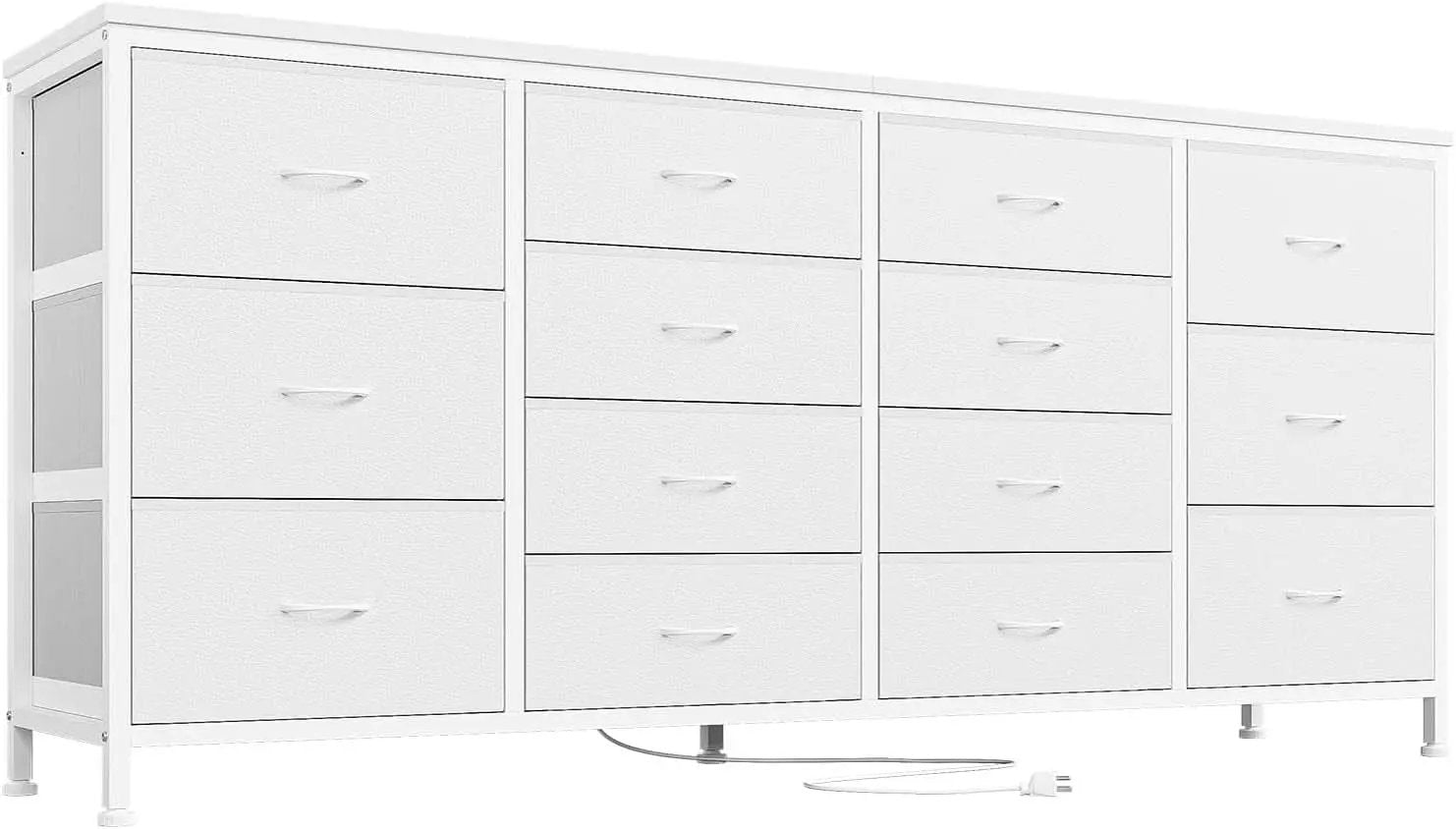 Ultramodern White 63 Inch TV Stand With Integrated Storage from PriceLows™