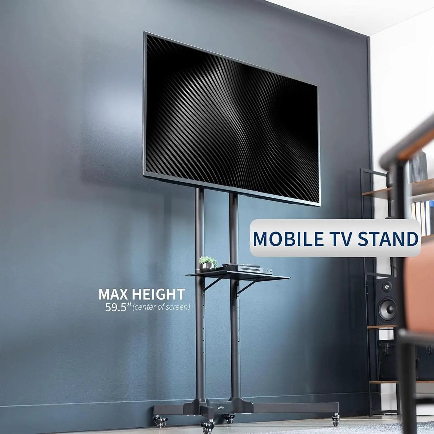 Mobile TV Cart 32 to 83 Inch Adjustable Height Tilt from PriceLows™