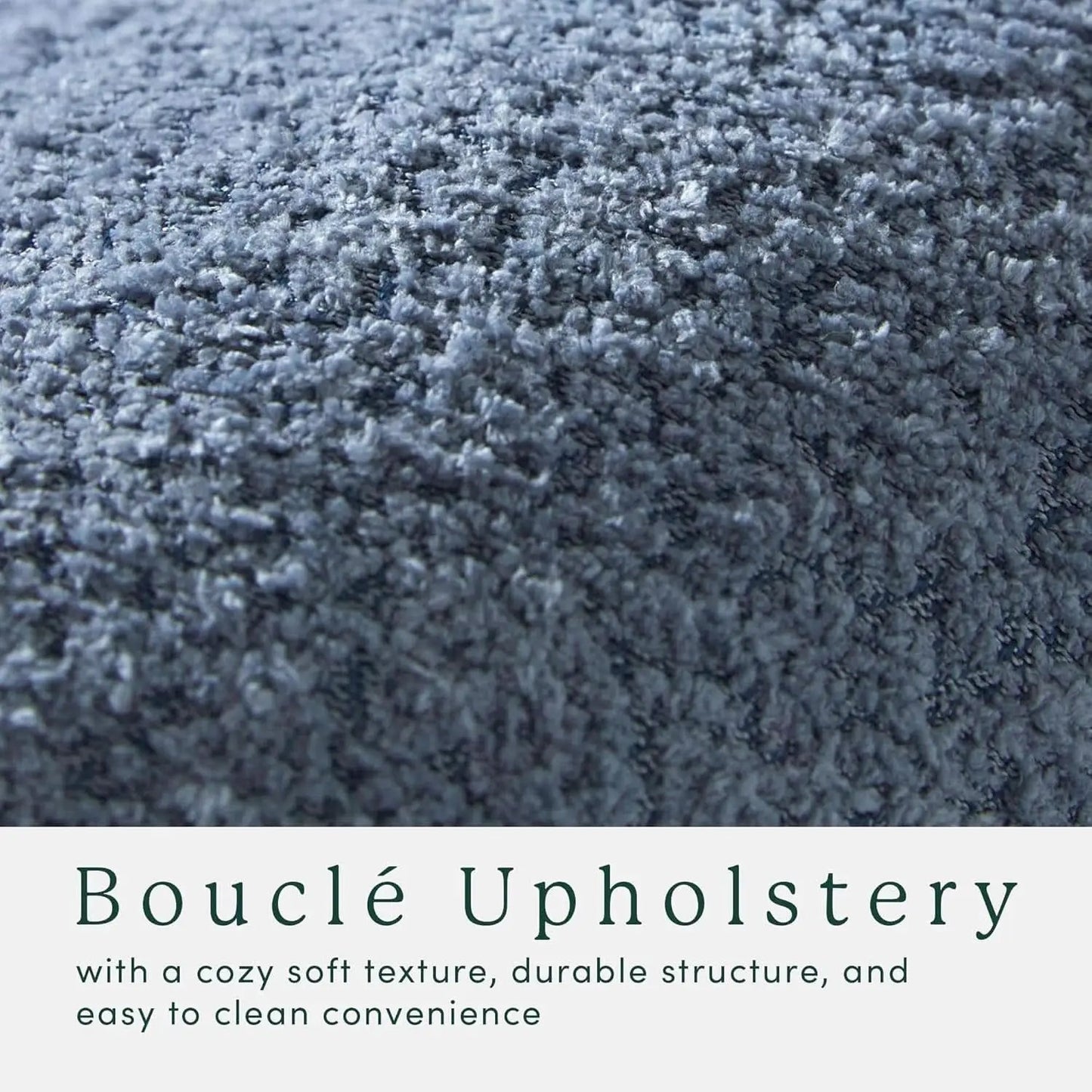 Oversized Large Soft Blue Boucle Fabric Storage Ottoman from PriceLows™