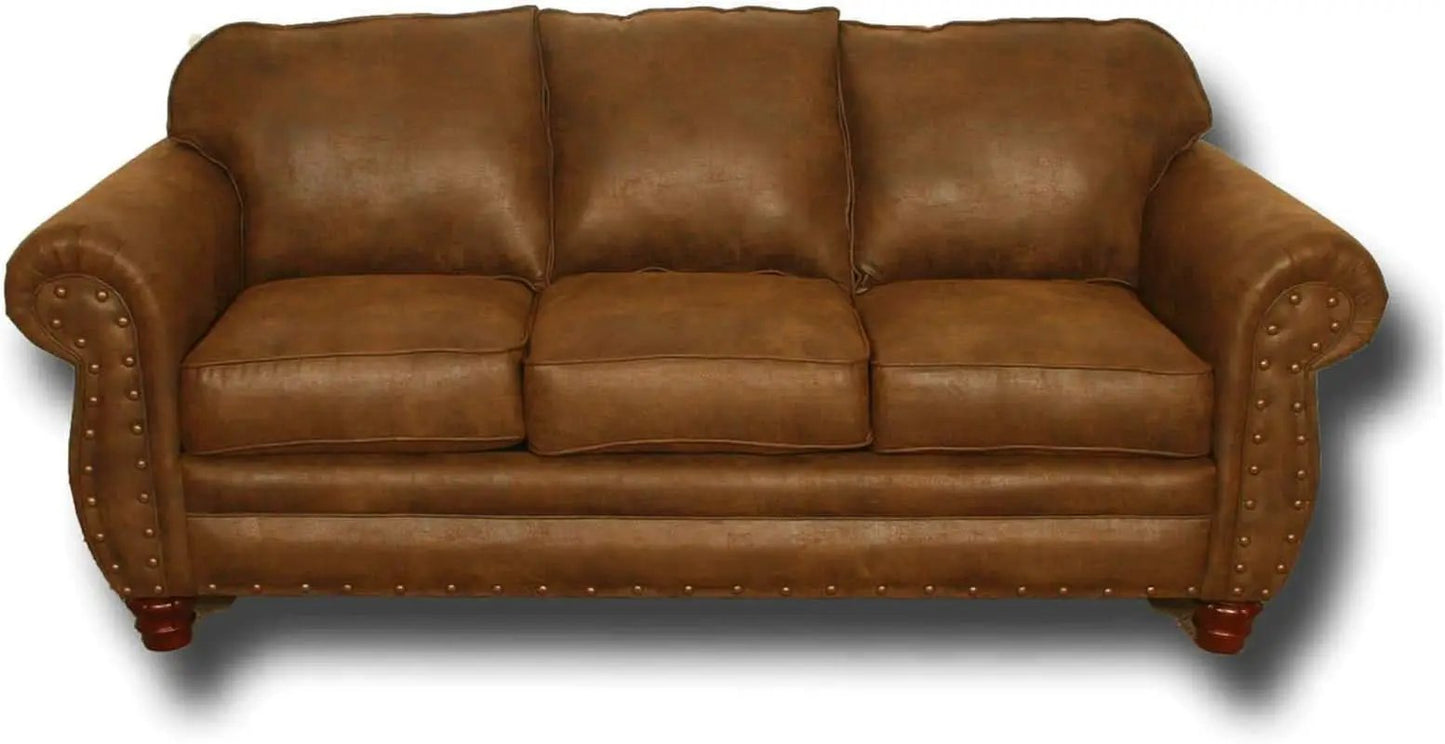 Sedona 4 Piece Leather Look Microfiber Sofa Set With Loveseat Chair Ottoman from PriceLows™
