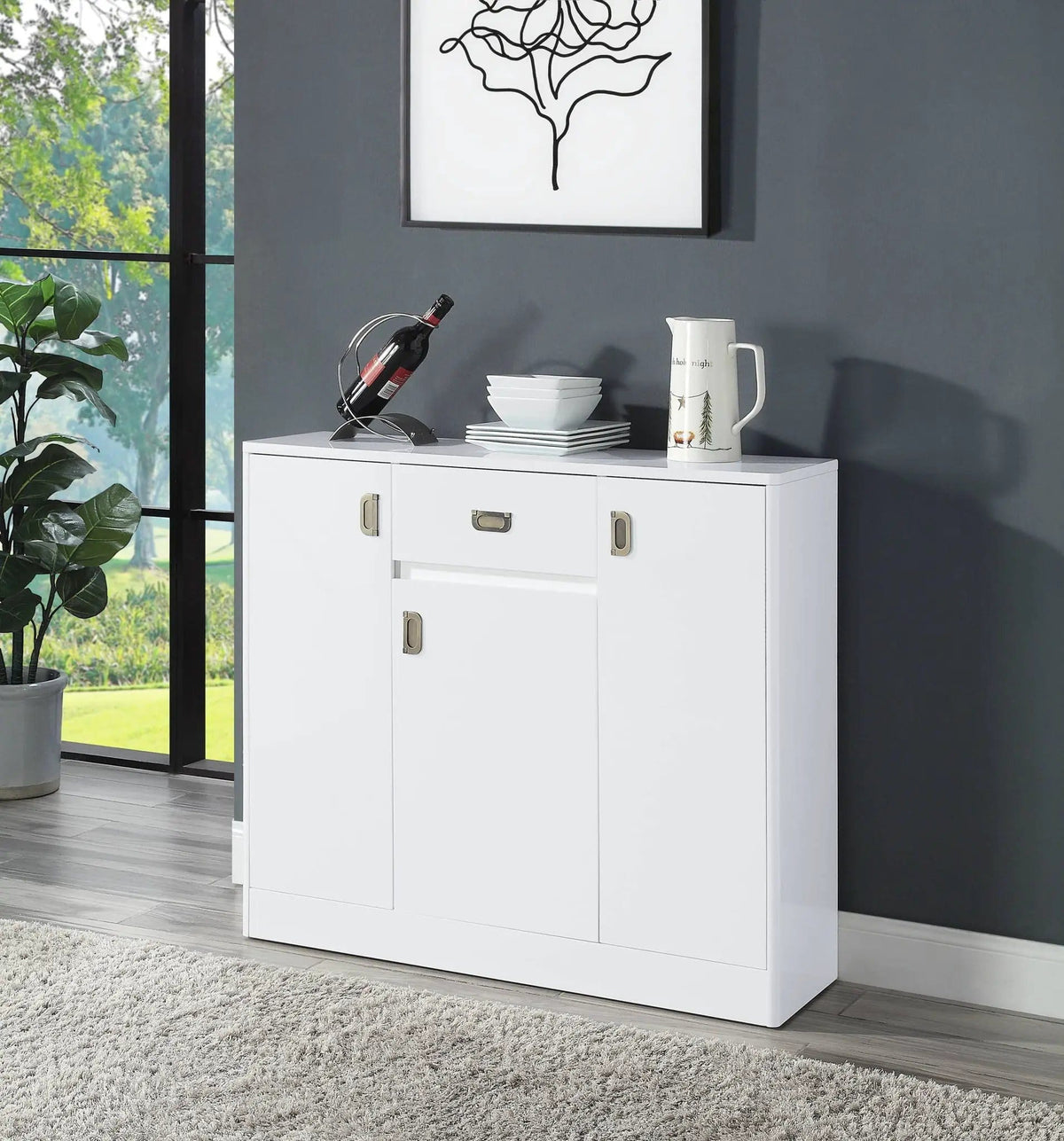 Pagan High Gloss Server | 12 x 41 x 36 in | Home Furniture | White