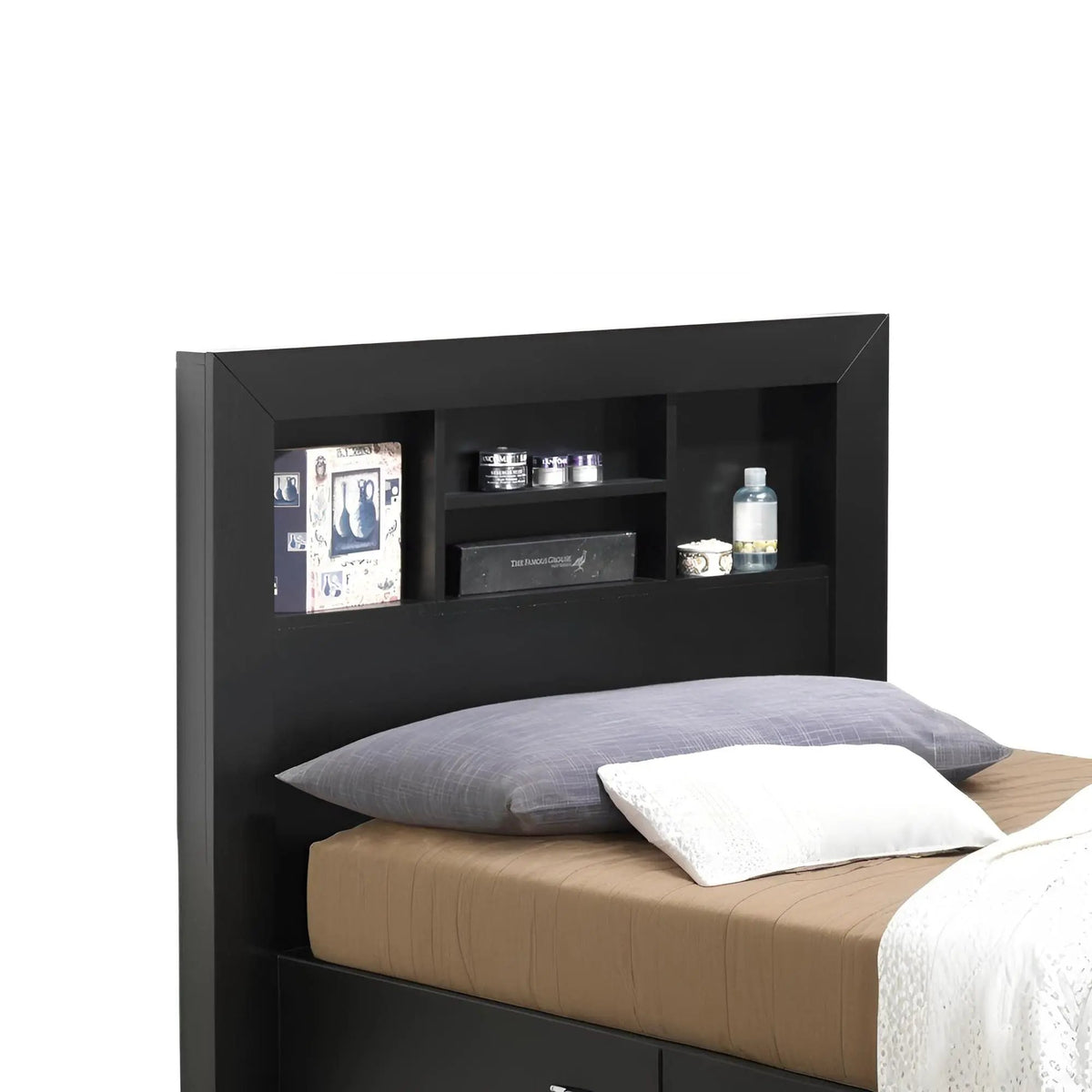 Modern Storage Bed | Ample Bedroom Storage | Wood And Manufactured Wood | 81 Inch Length