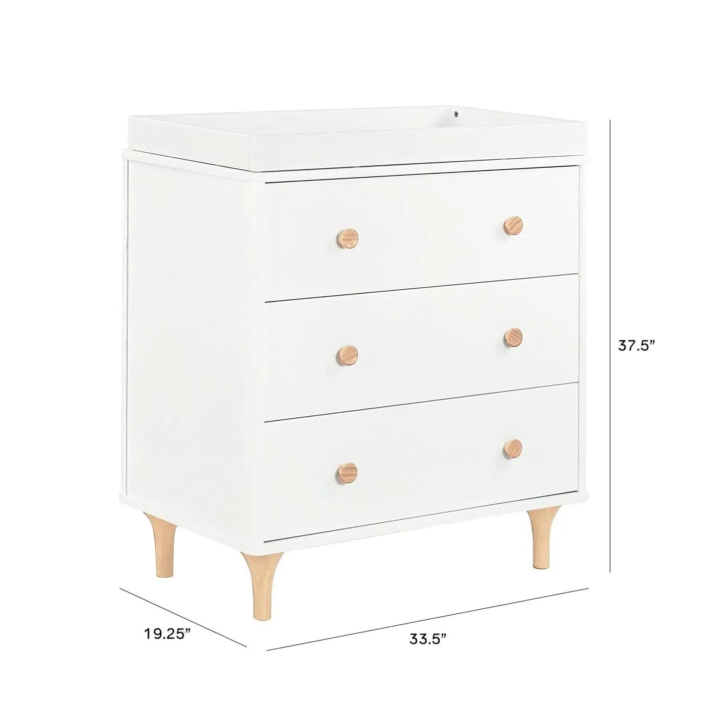 Lolly 3 Drawer Changer Dresser Removable Changing Tray White from PriceLows™