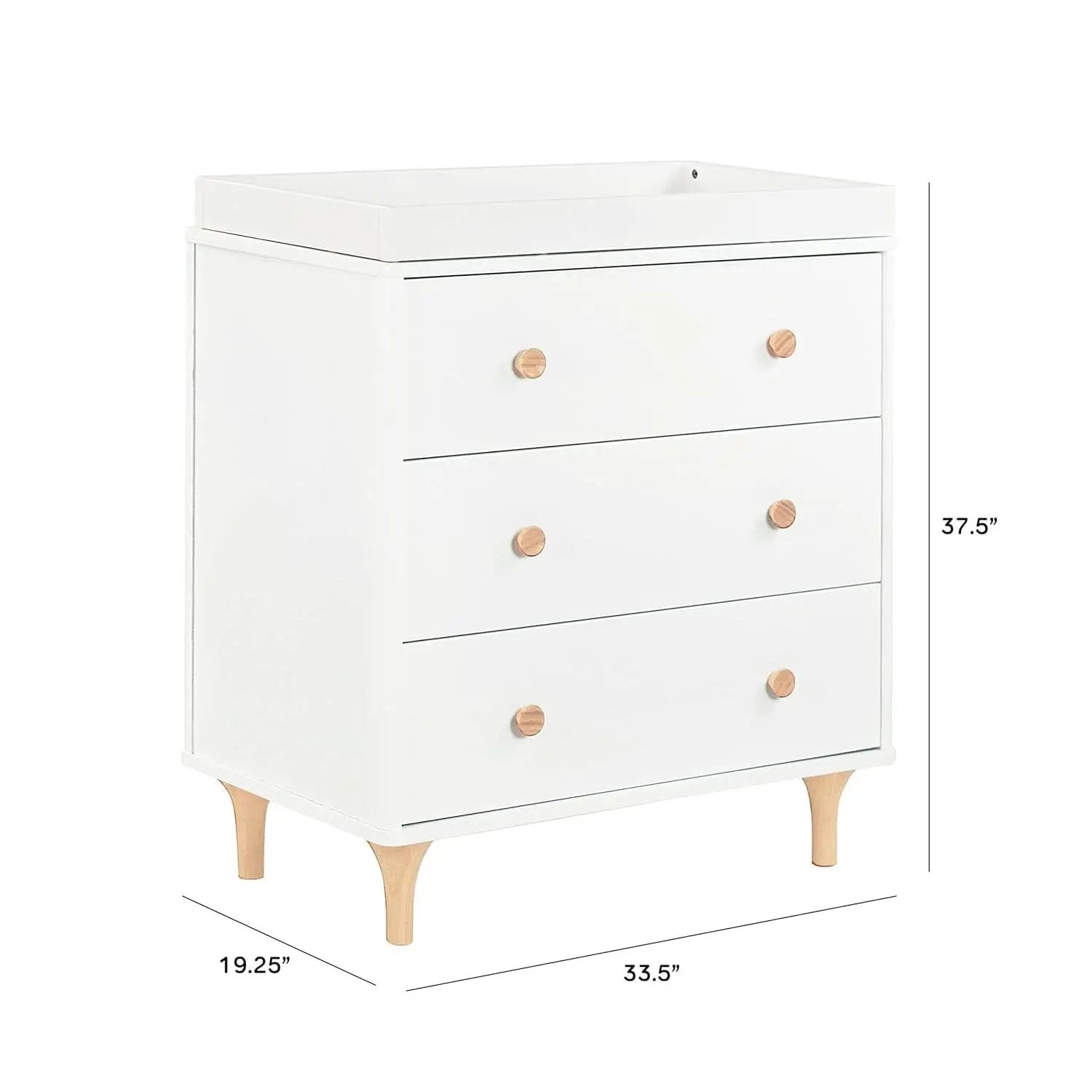 Lolly 3 Drawer Changer Dresser Removable Changing Tray White from PriceLows™