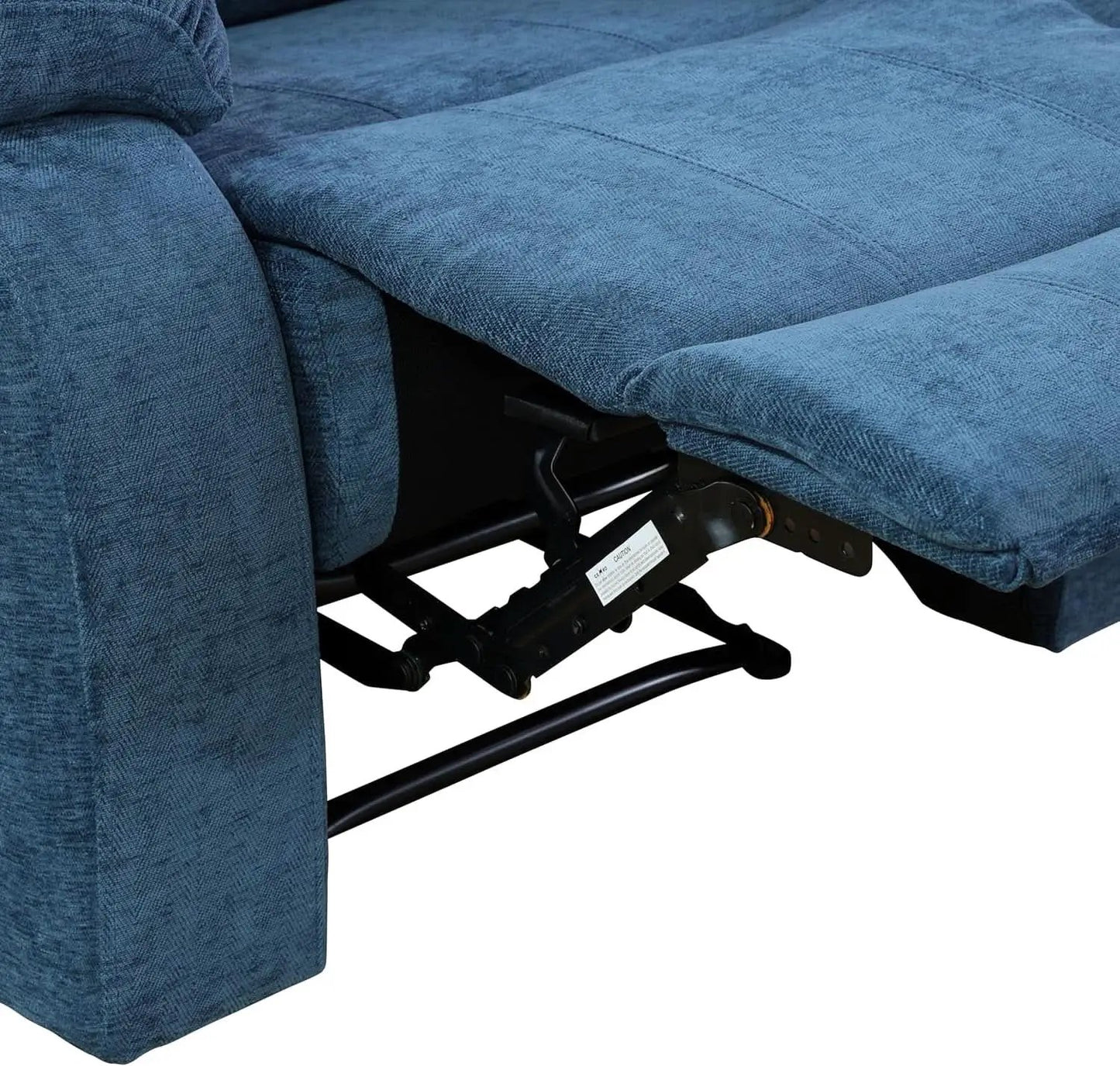 Blue Linen Recliner Sofa Set With Drop Down Table Storage from PriceLows™