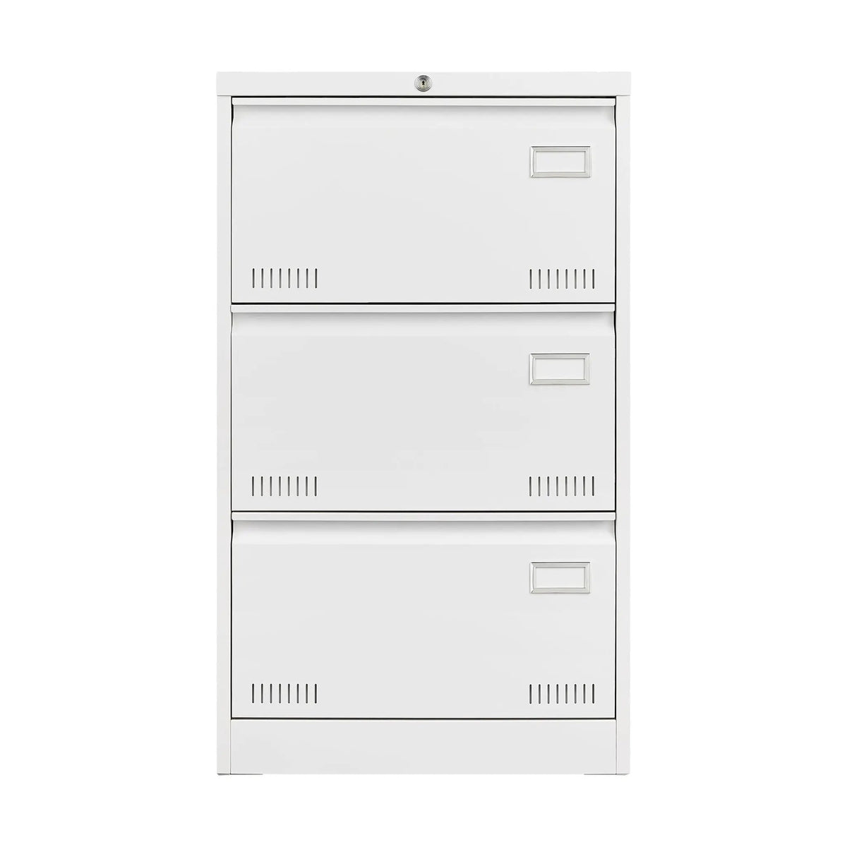 Lateral File Cabinet | 3 Drawer Locking Metal | Widened Drawers | 40 Inch Height