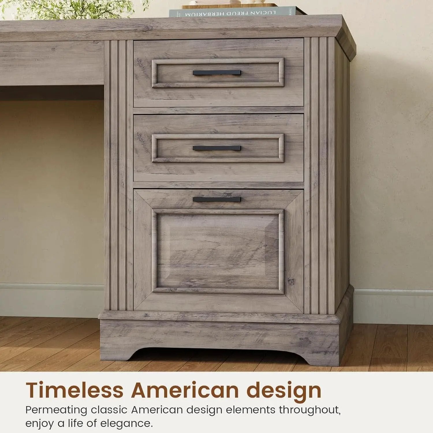 Grey L Shaped Desk With Power Outlet For Home Office from PriceLows™