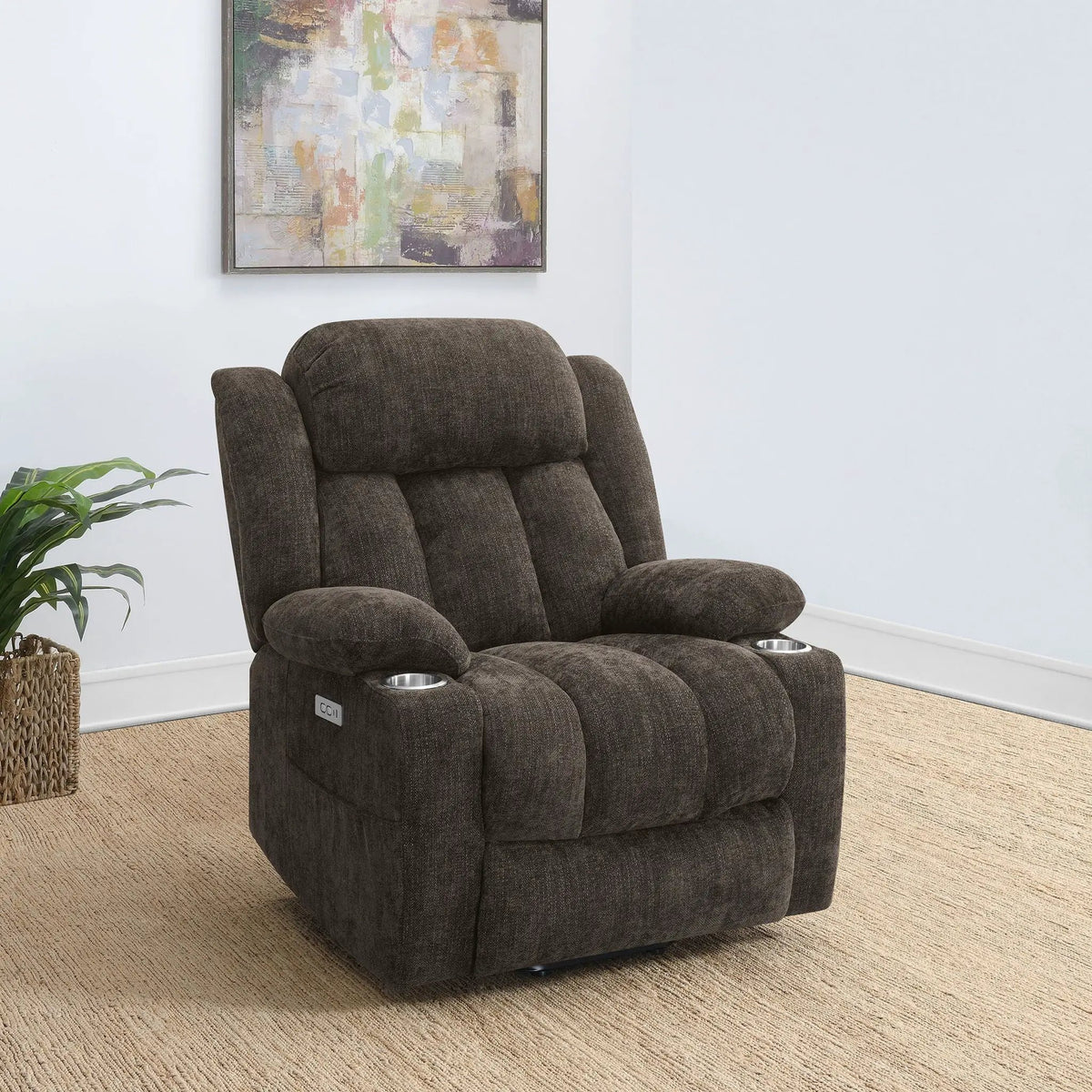 Beca Power Lift Recliner | Upholstered | Integrated Cupholders | USB Charging Port