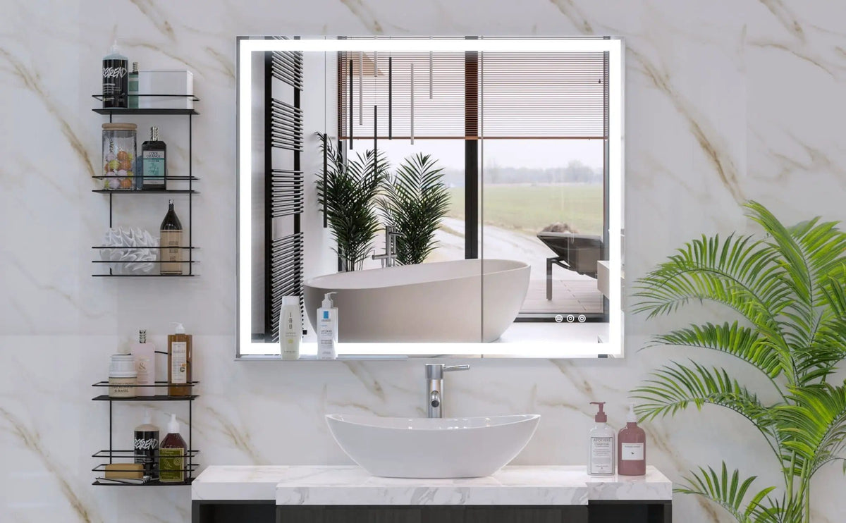 LED Bathroom Vanity Mirror Wall Mounted Adjustable / Warm / Natural Lights Anti-Fog | 3 Pieces | Bathroom Furniture | Bathroom