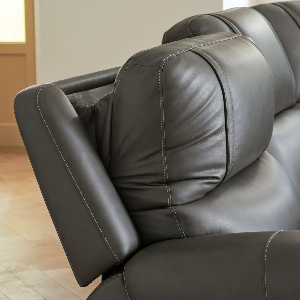 Power Reclining Sectional | USB Charging | Adjustable Headrests | Mocha
