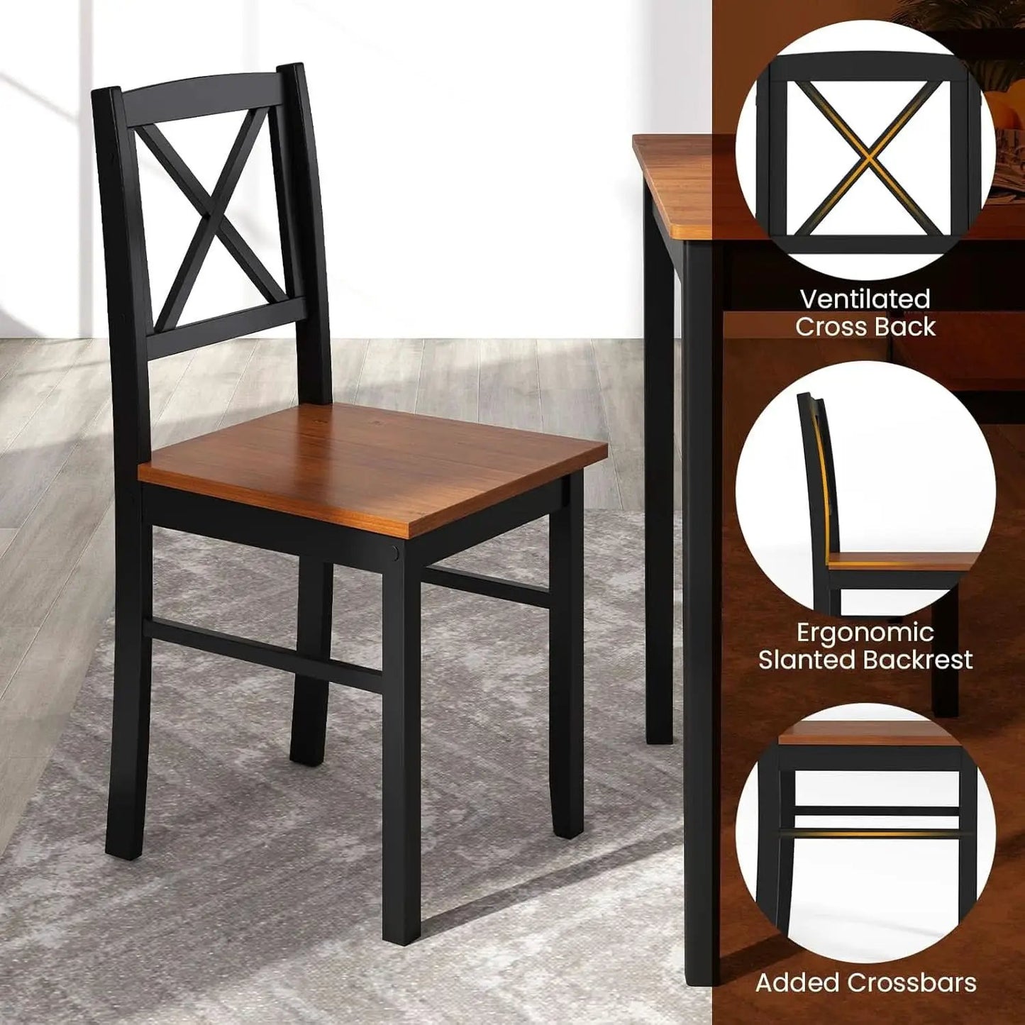 Executive Solid Rubber Wood Space Saving Dining Set from PriceLows™