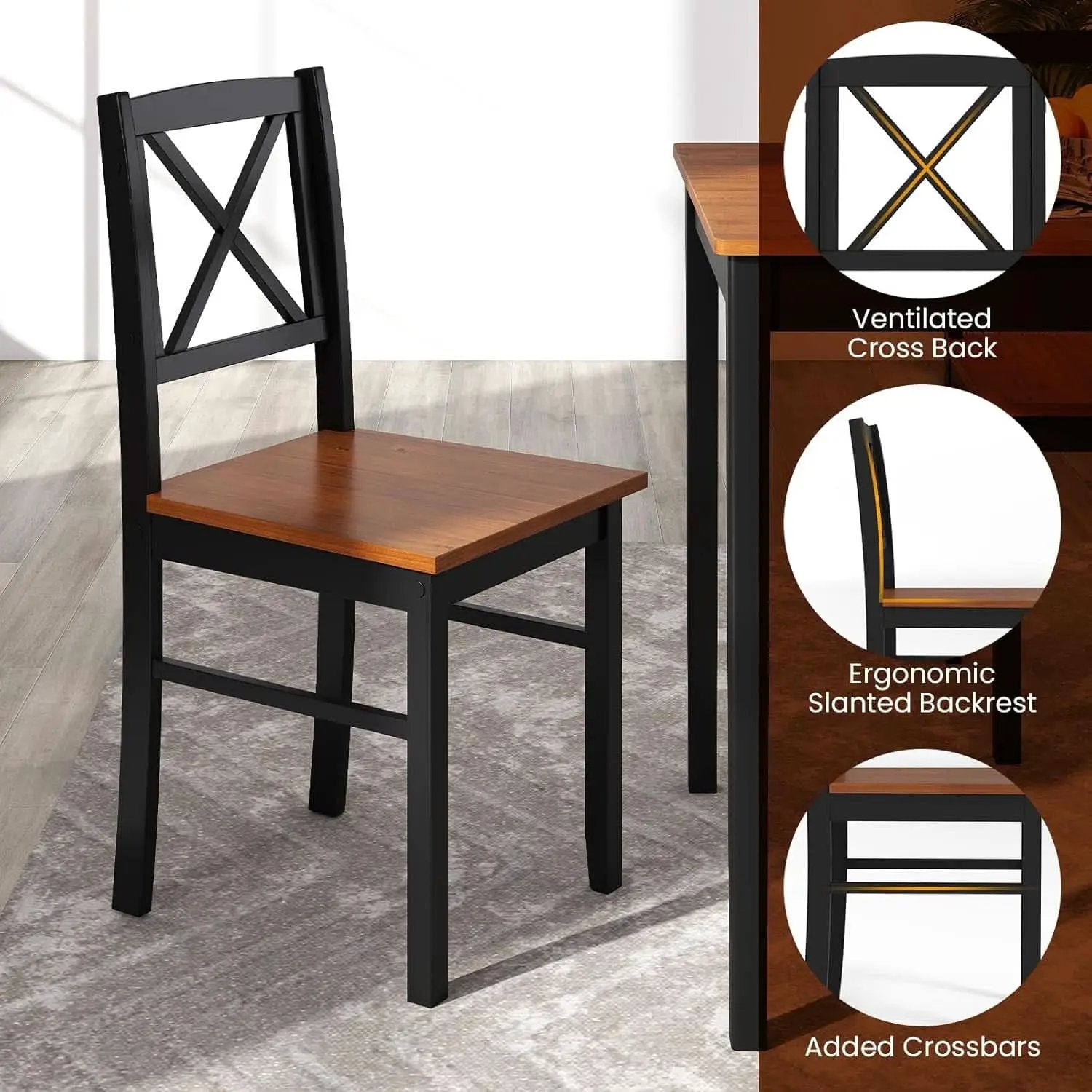 Executive Solid Rubber Wood Space Saving Dining Set from PriceLows™
