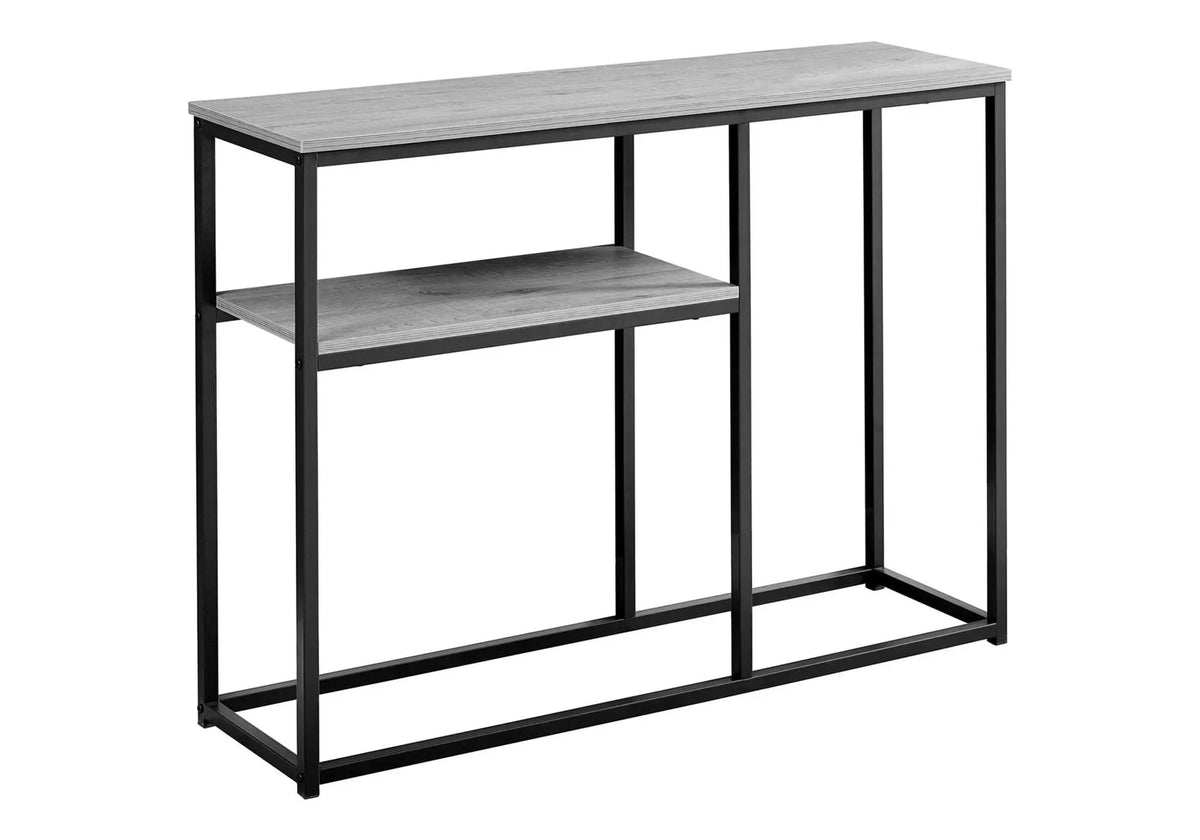 Gray Entryway Console Table | 42 Inch Width | Lower Shelf | Contemporary Design