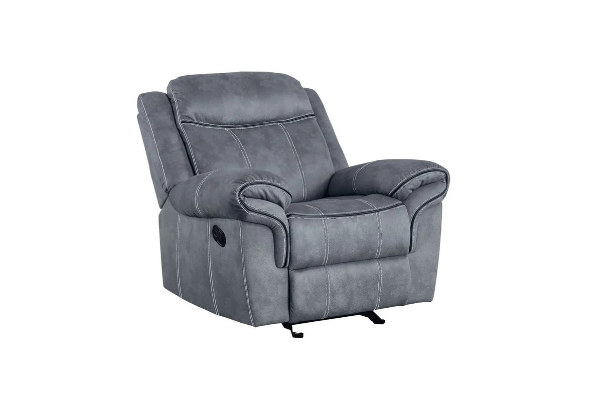 Zubaida Two Tone Glider Recliner Glider Chair | 2 Pieces | Fabric & Metal | Living Room