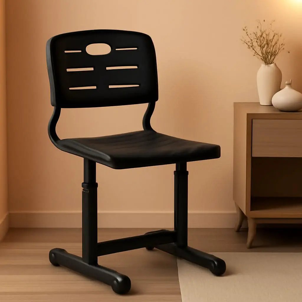 Adjustable Height Black Classroom Chair With Pedestal Frame from PriceLows™