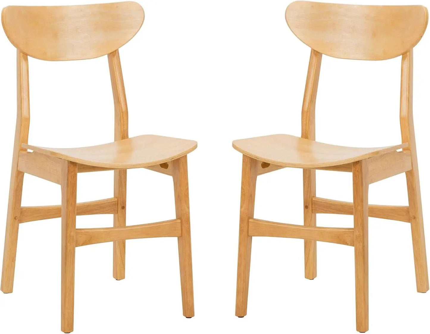 Dining Chairs Set Natural Wood Mid Century Retro 2 Chairs from PriceLows™