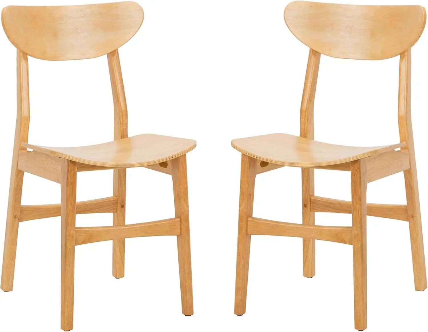 Dining Chairs Set Natural Wood Mid Century Retro 2 Chairs from PriceLows™