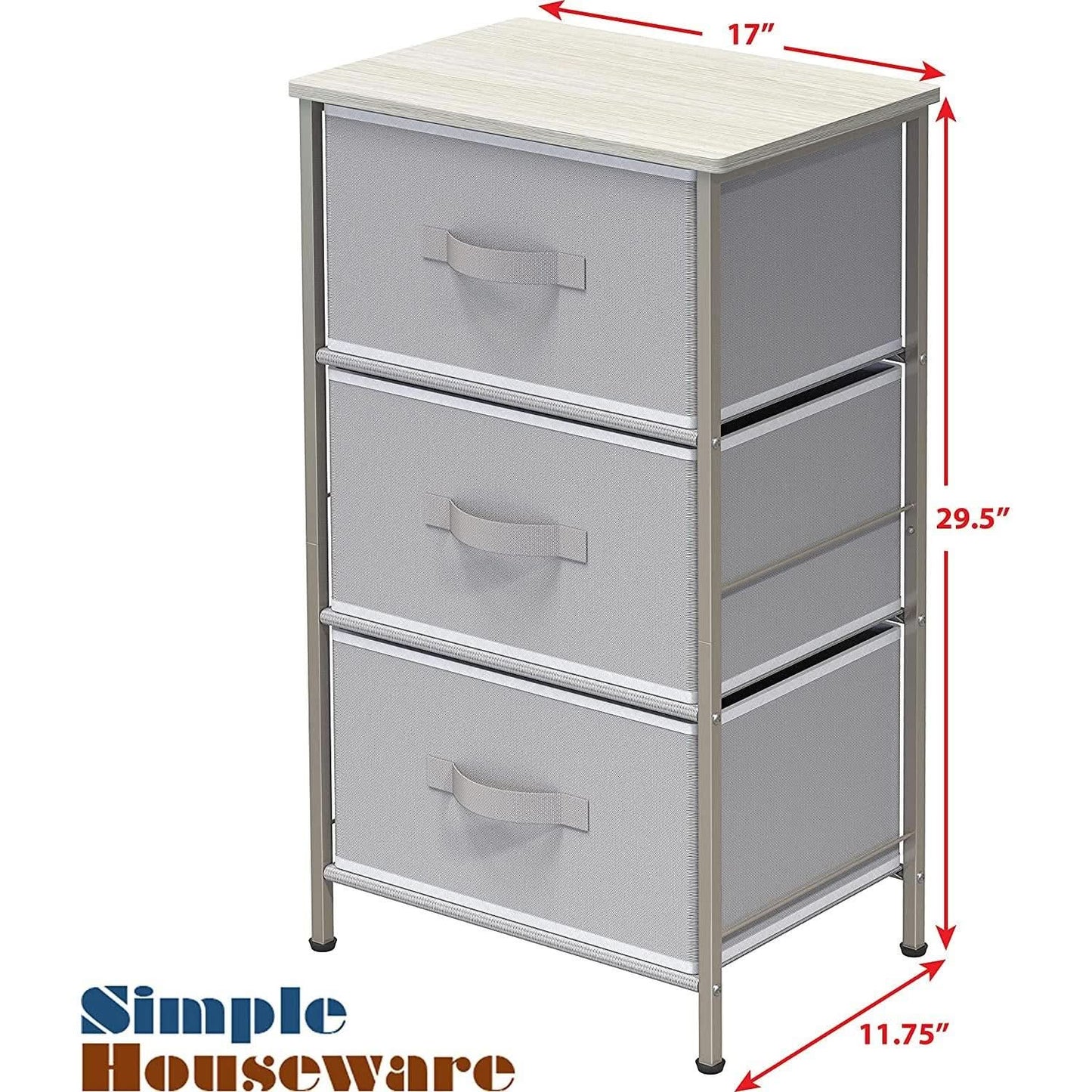Three Tier Nightstand With Metal Frame And Black MDF Top from PriceLows™