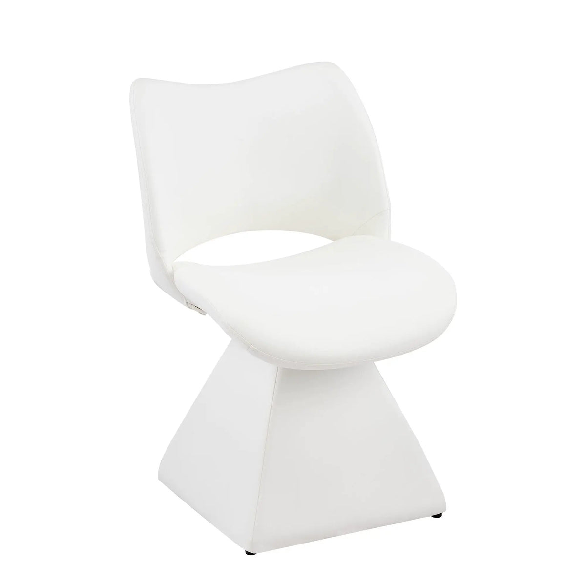 Modern Swivel Dining Chair | High Back | Faux Leather | Black