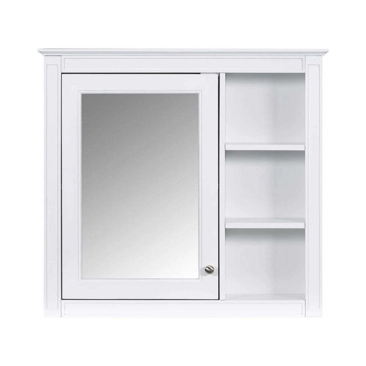 Modern Wall Mounted Medicine Cabinet | 3 Open Shelves | Mirror Door