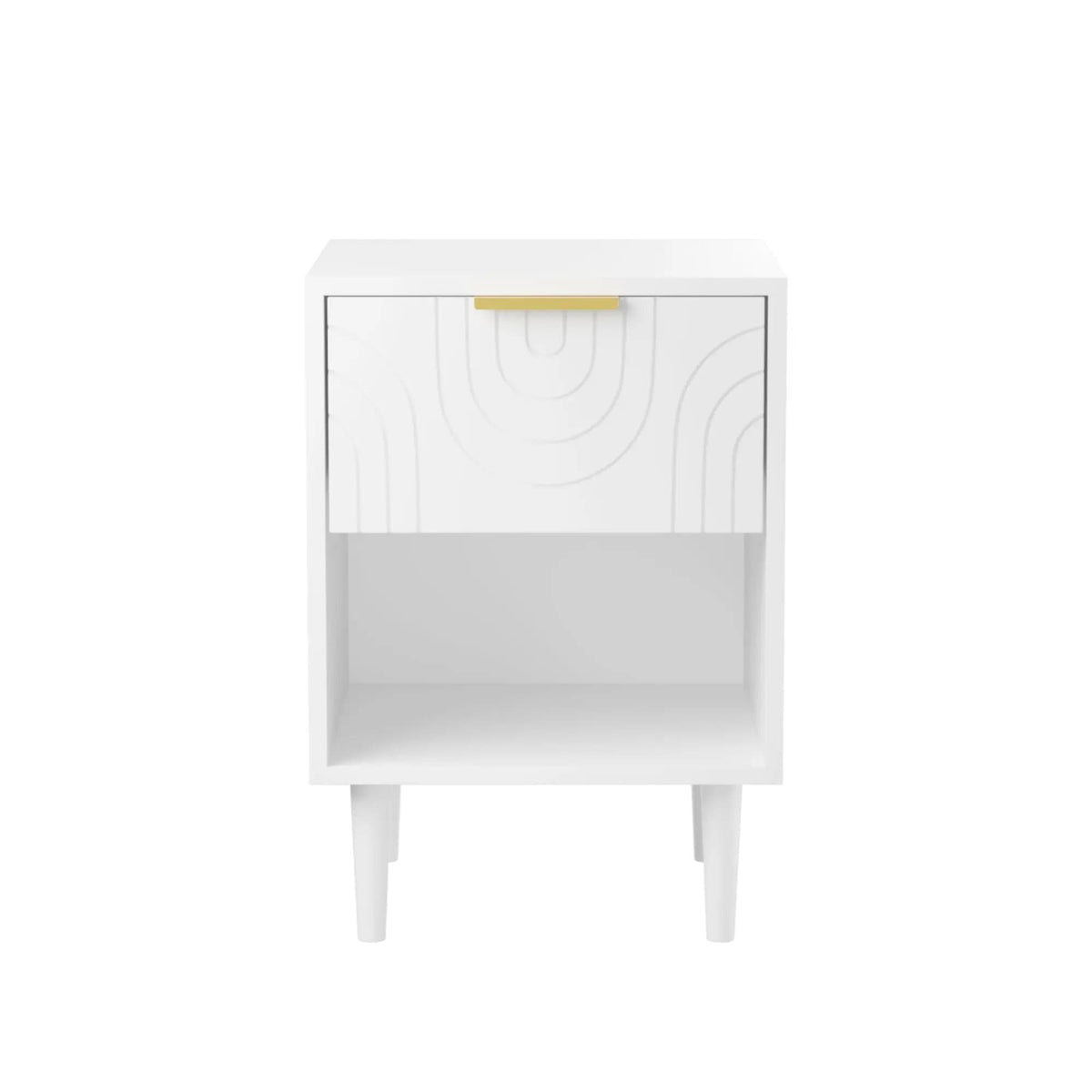 Nightstand With 1 Drawer And Open Shelf - | 15.75 x 15.75 x 22.83 in | Mdf | White