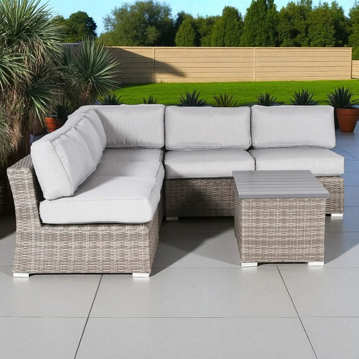 Wicker Sectional Sofa Set | Rustproof Aluminum Frame | Oversized Comfort | Weather-Resistant Wicker