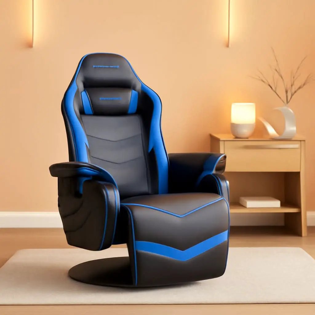 Blue 900 Gaming Recliner With Adjustable Leg Rest Cupholder from PriceLows™