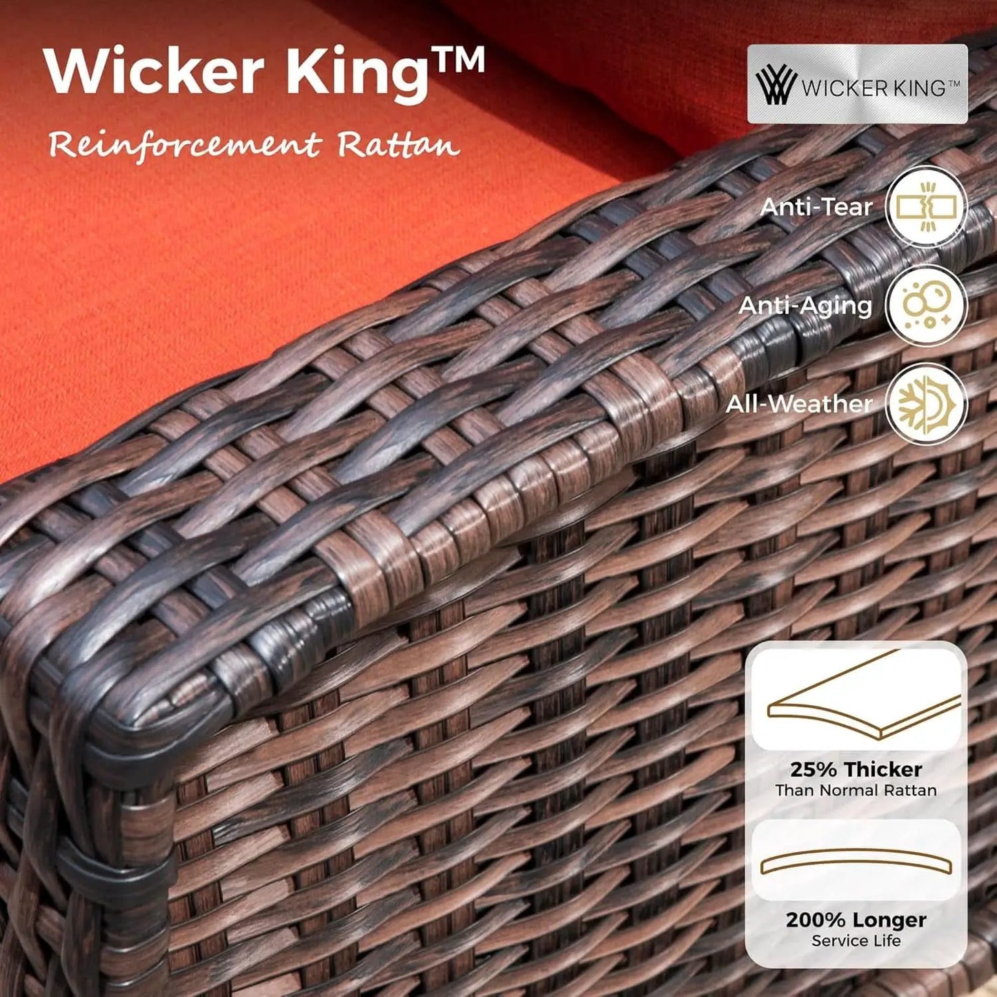 Oversized Wicker Patio Furniture Set with Swivel Chairs from PriceLows™