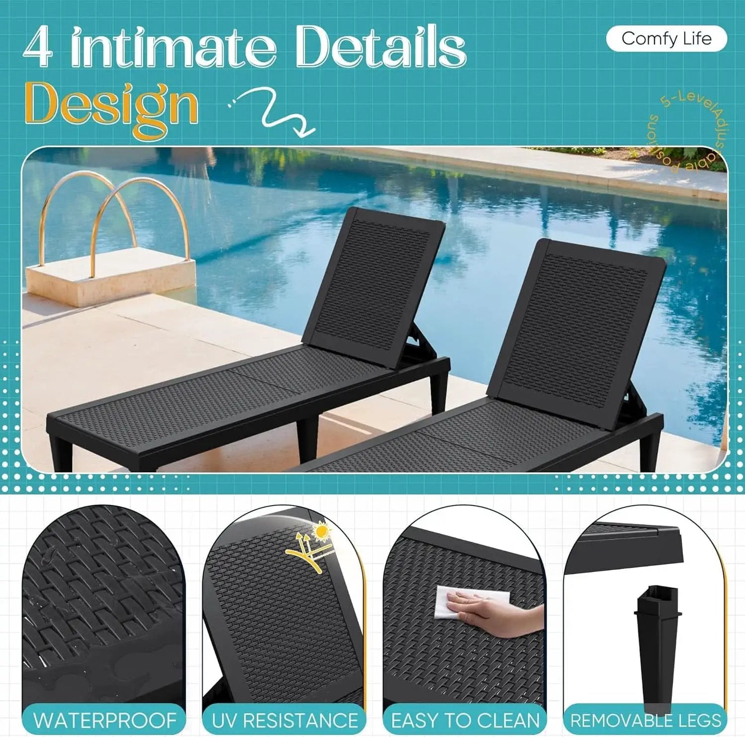 Adjustable Outdoor Chaise Lounge Chairs Set for Relaxation from PriceLows™
