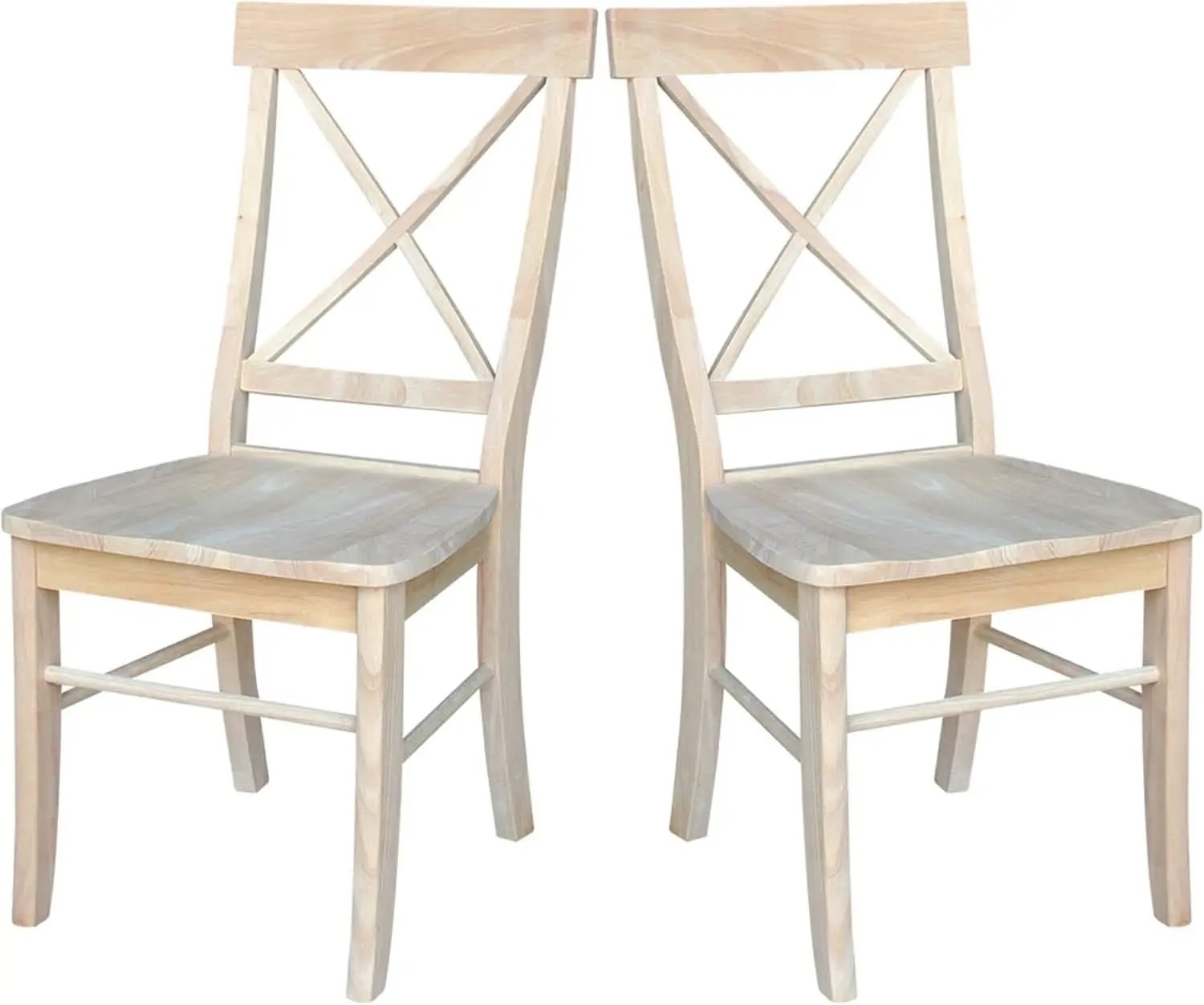 X Back Dining Chairs Set Of 2 In Unfinished Parawood from PriceLows™