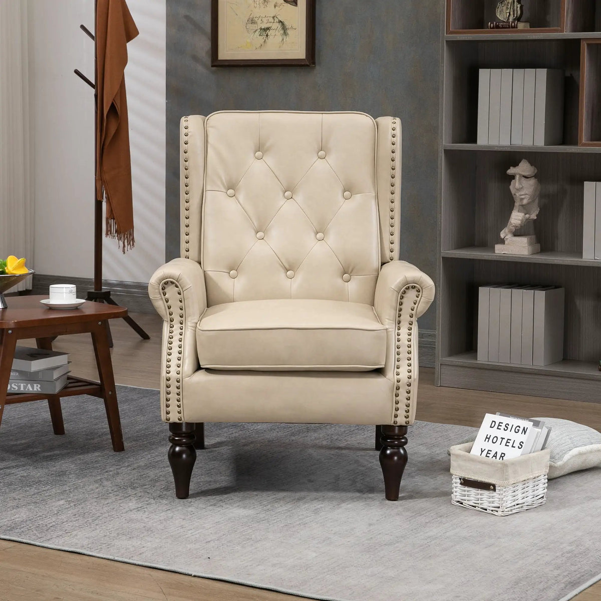 Modern Accent Armchair | Rubber Wood Legs | High Resilience Foam