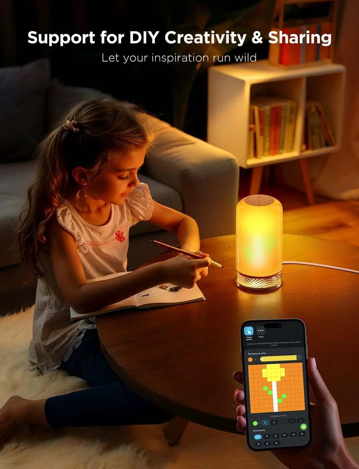 RGBIC Smart Table Lamp 64 Scene Modes And Voice Control from PriceLows™