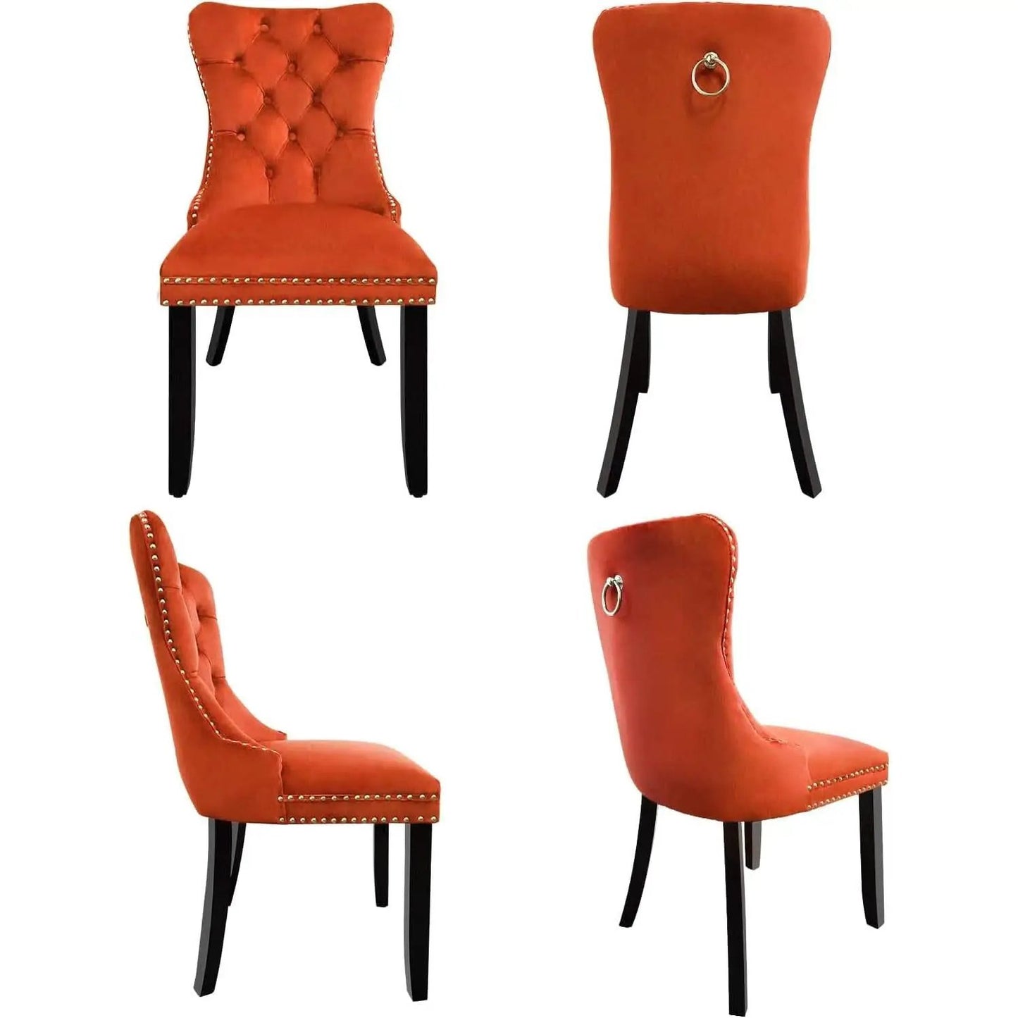 Solid Wood Dining Chairs With Nailhead Back Set Of 2 from PriceLows™