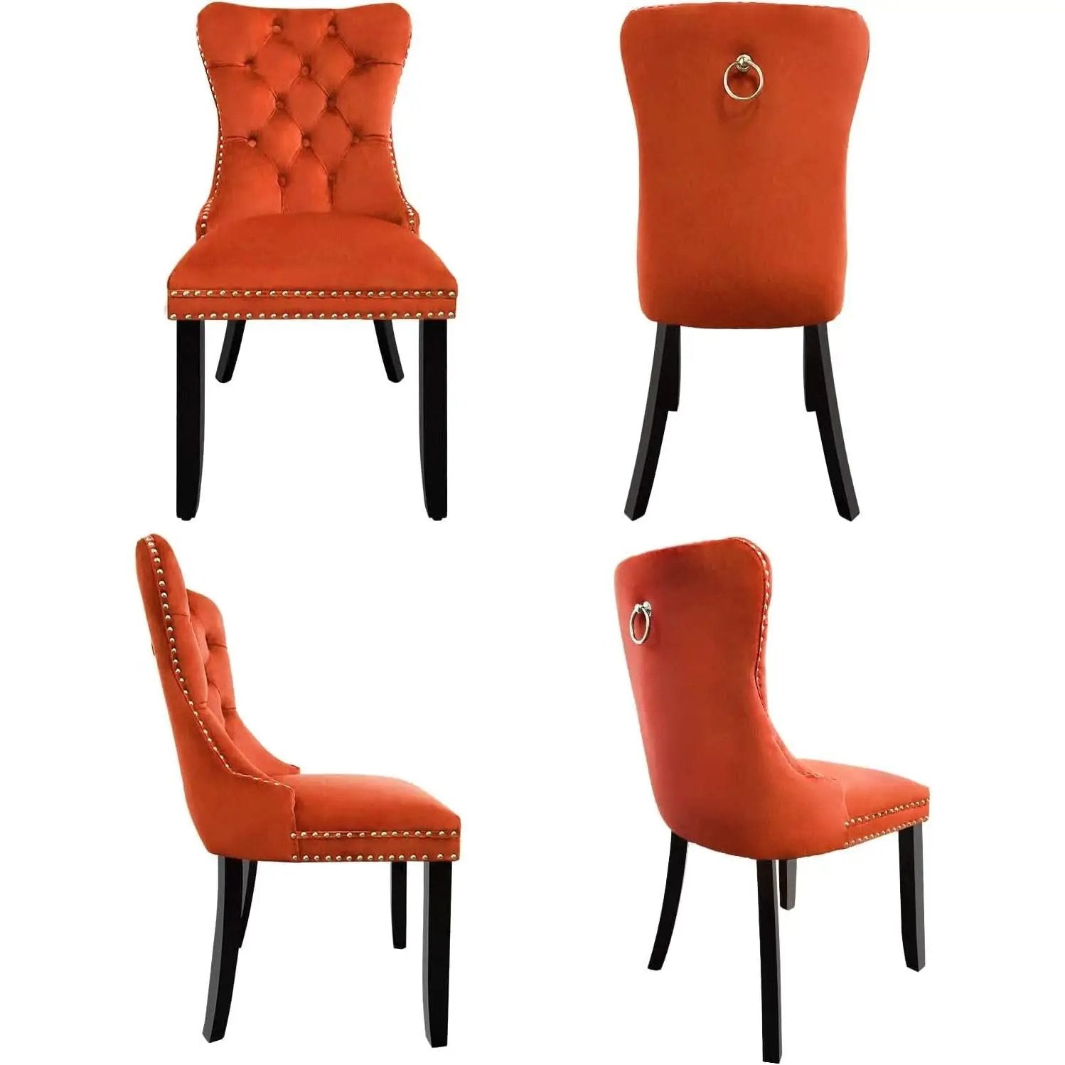 Solid Wood Dining Chairs With Nailhead Back Set Of 2 from PriceLows™