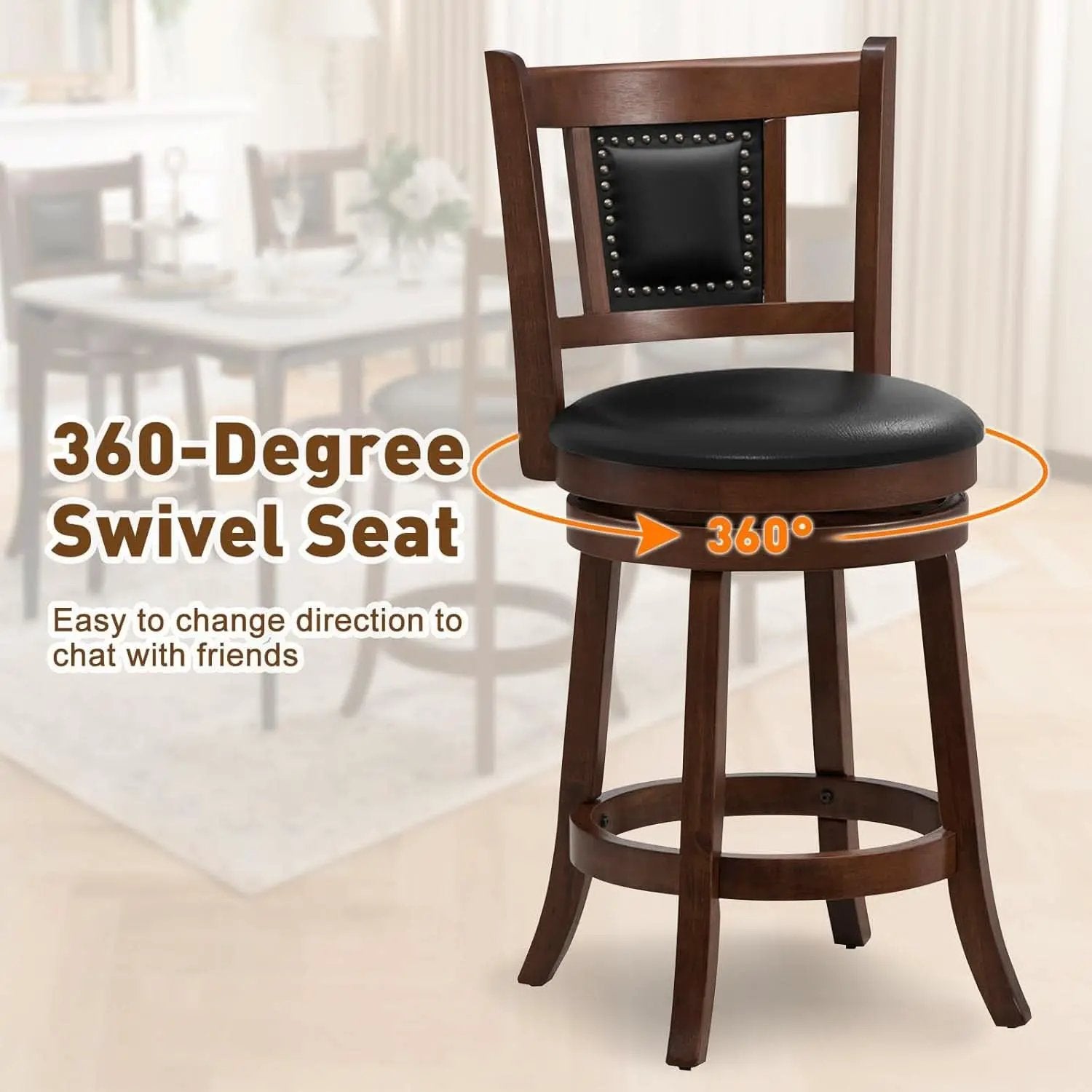 Ergonomic Swivel Bar Stools Set of Two from PriceLows™