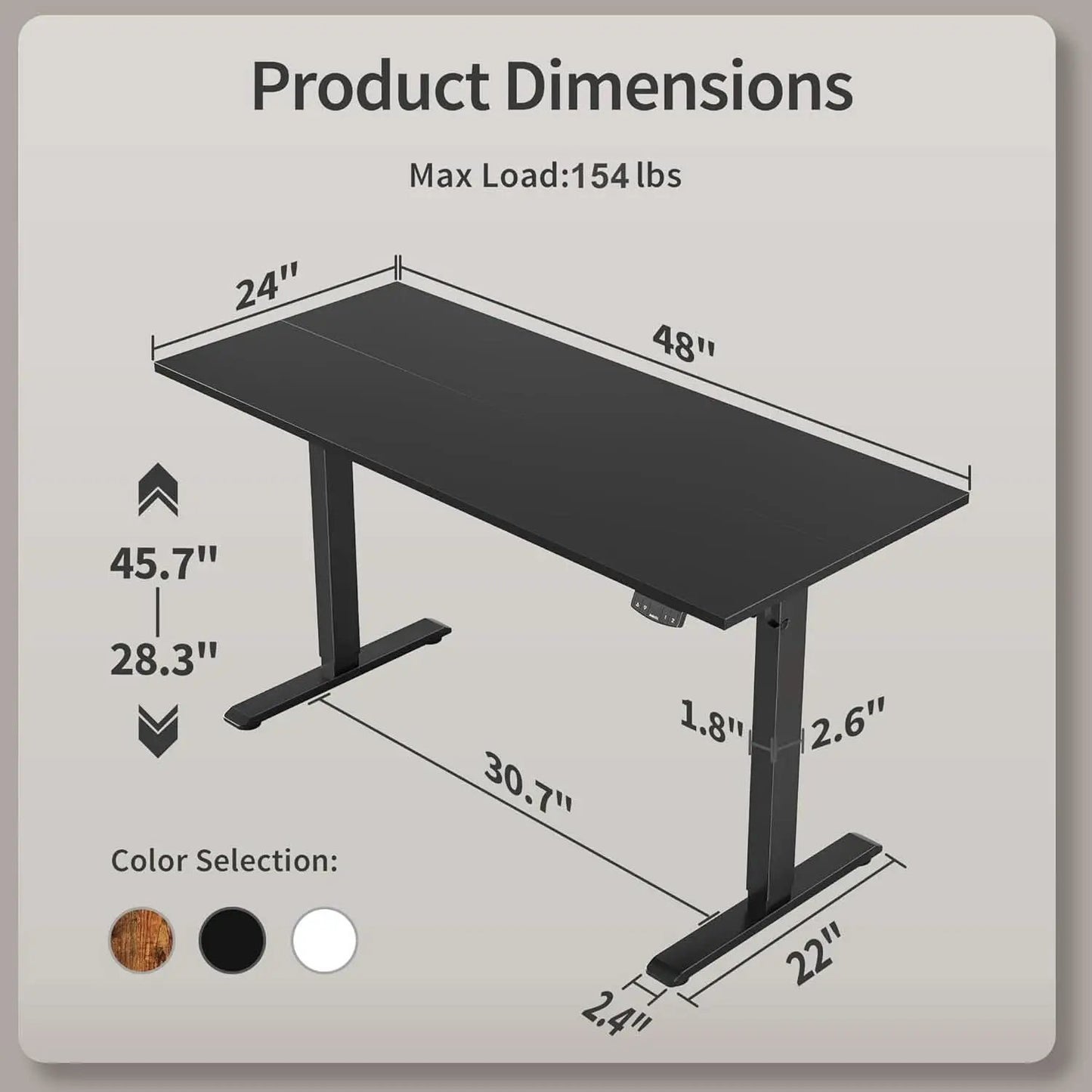 48 Inch Electric Standing Desk With Adjustable Height from PriceLows™