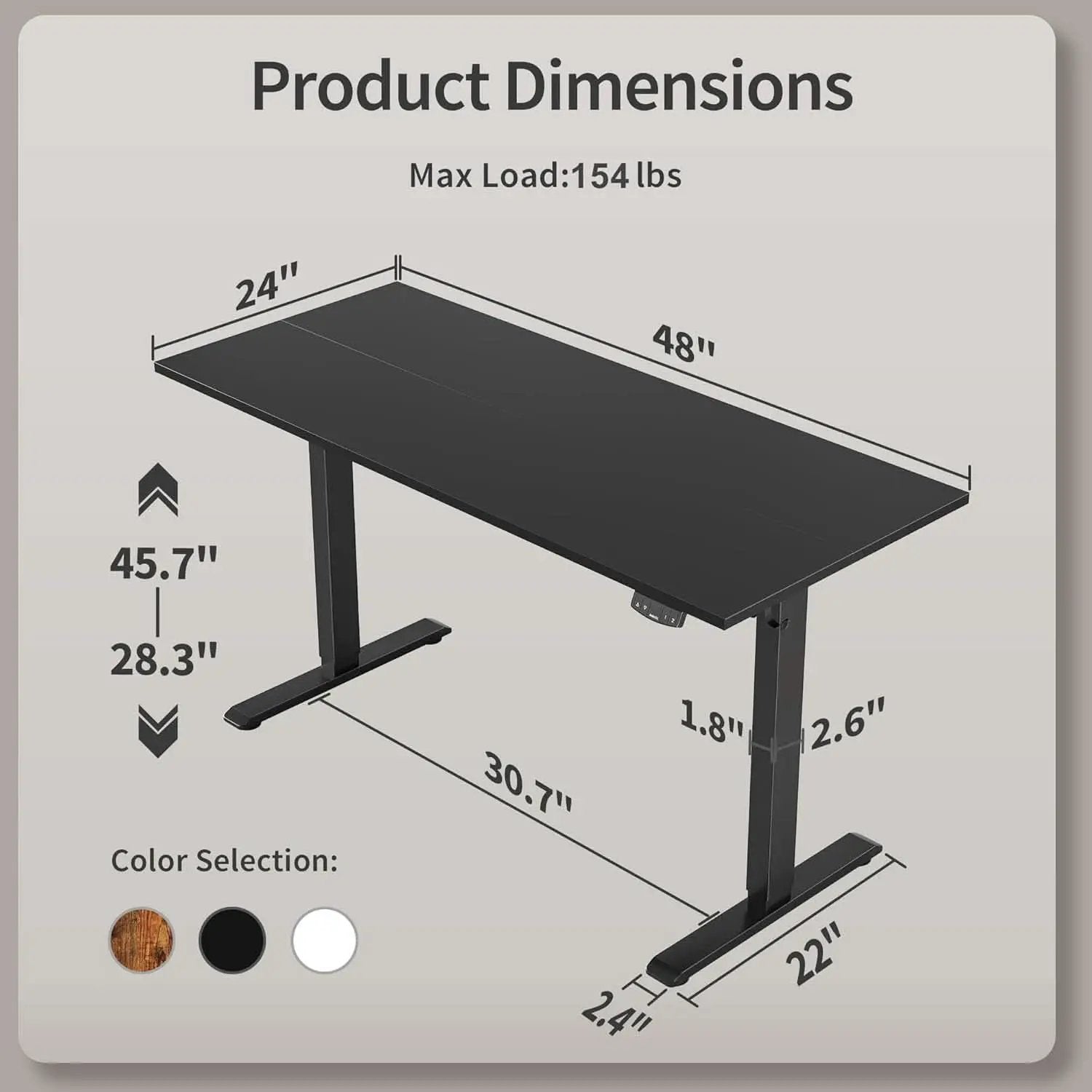 48 Inch Electric Standing Desk With Adjustable Height from PriceLows™