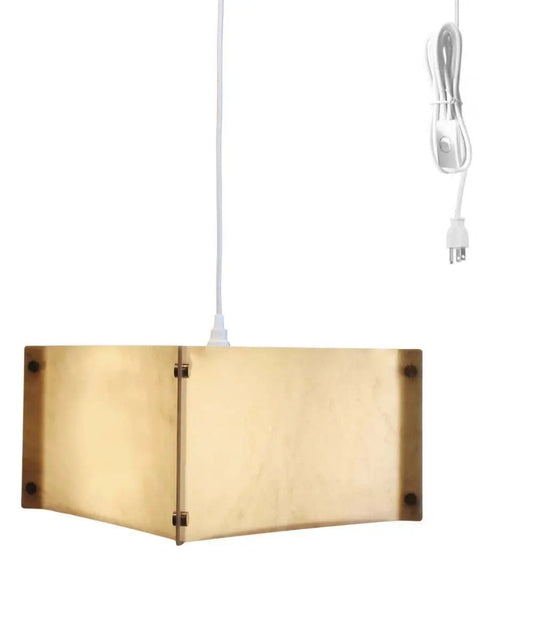 2 Light Swag Pendant Light | Plug In | Faux Marbled Alabaster | 16 W