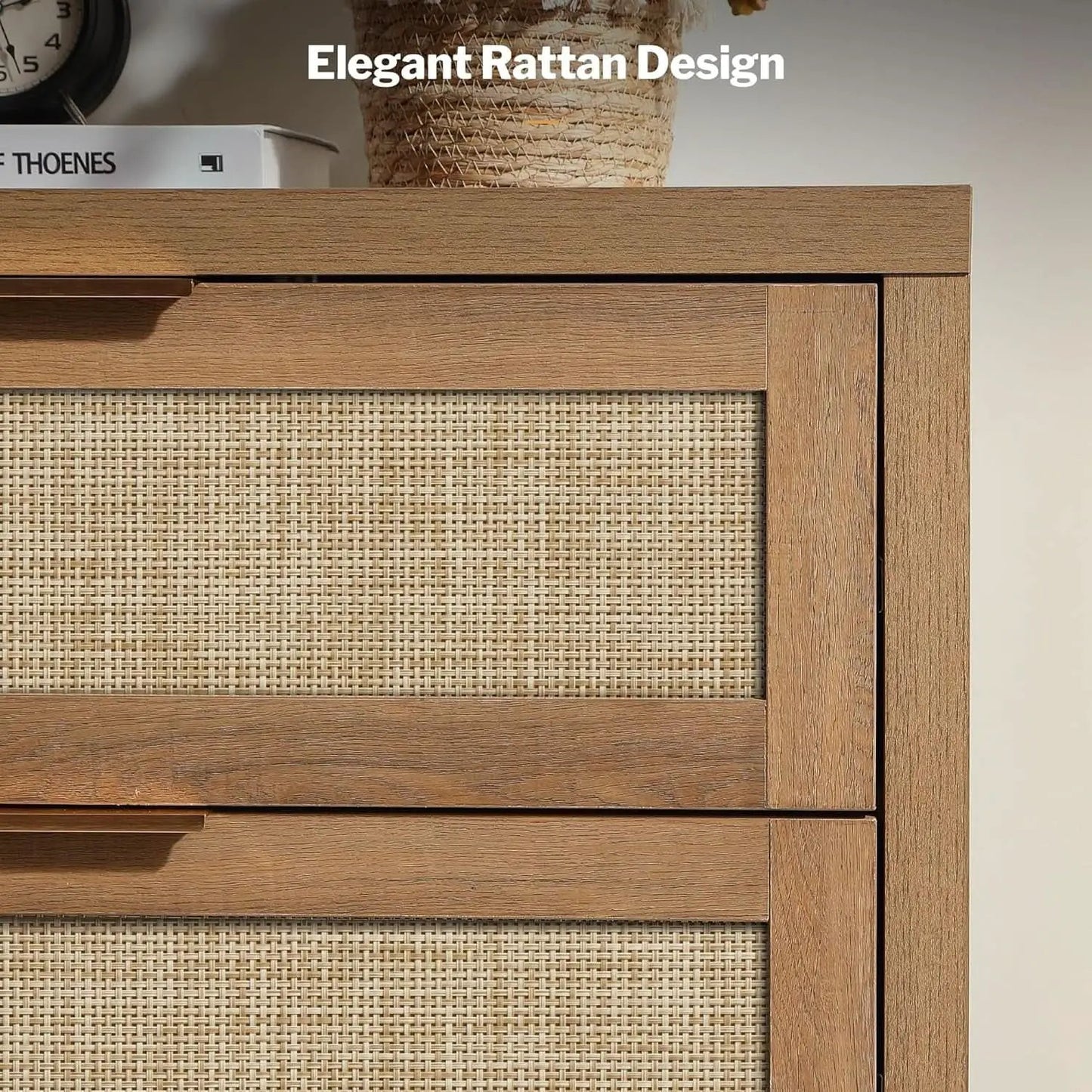 Rattan Dresser FiftySixPointNineInches Wide Six Drawer from PriceLows™