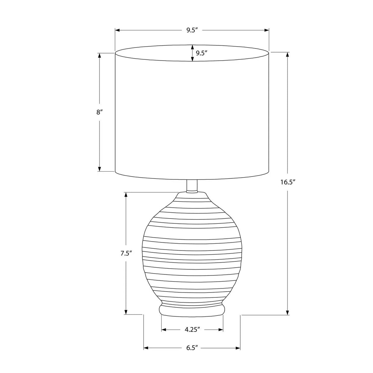 Black Ceramic Table Lamp | Transitional Design | 16.5 Inch Height | Ivory Linen Shade