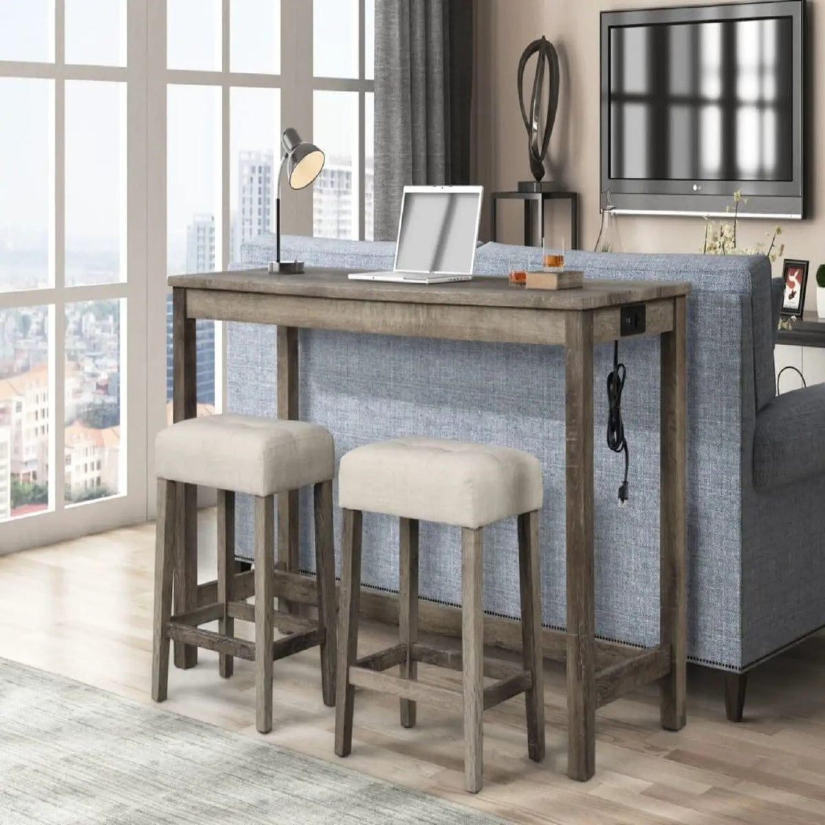 Backless Counter Stool | Transitional | Upholstered | Set Of 2