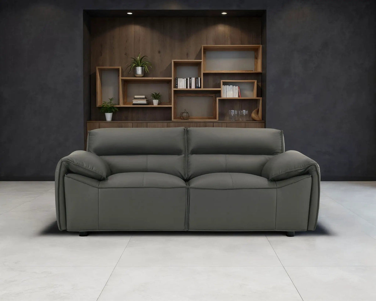 Buxton Top Grain Leather Upholstered Loveseat Graphite | 73.5 x 37.5 x 29.5 in | Leather | Living Room